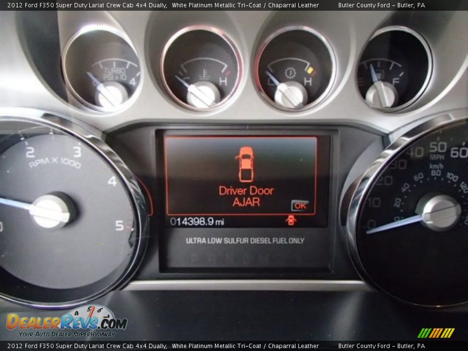2012 Ford F350 Super Duty Lariat Crew Cab 4x4 Dually White Platinum Metallic Tri-Coat / Chaparral Leather Photo #19
