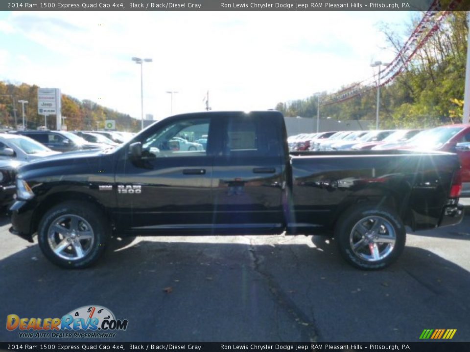 2014 Ram 1500 Express Quad Cab 4x4 Black / Black/Diesel Gray Photo #2