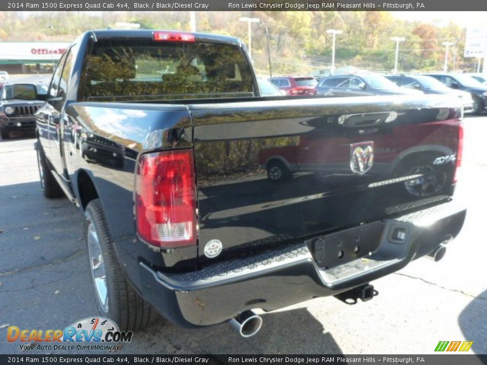 2014 Ram 1500 Express Quad Cab 4x4 Black / Black/Diesel Gray Photo #3