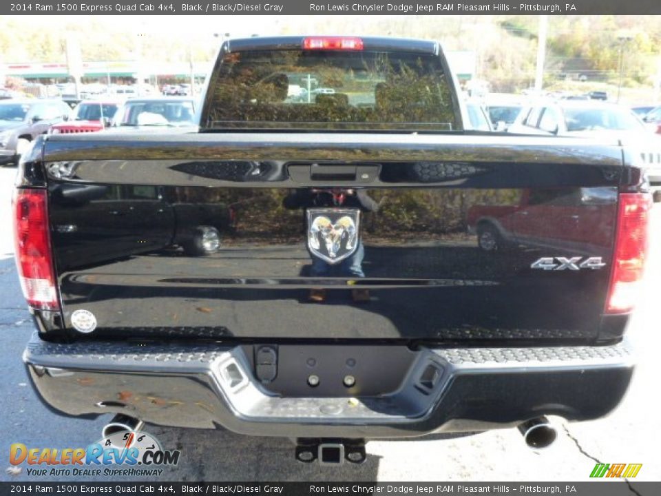 2014 Ram 1500 Express Quad Cab 4x4 Black / Black/Diesel Gray Photo #4