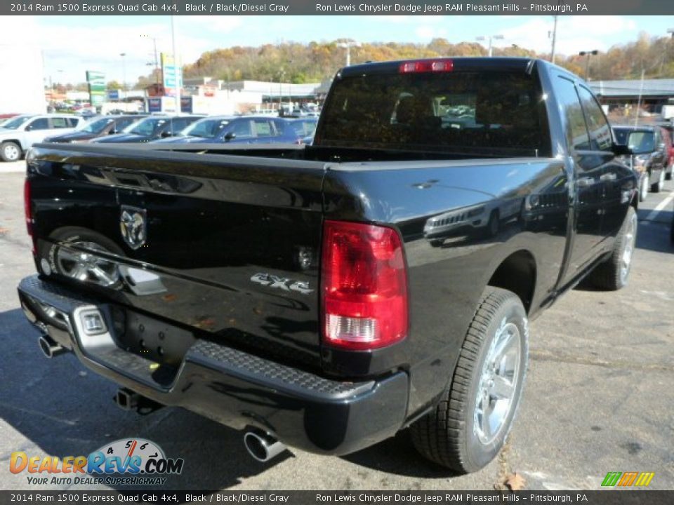 2014 Ram 1500 Express Quad Cab 4x4 Black / Black/Diesel Gray Photo #6
