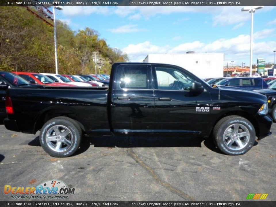 2014 Ram 1500 Express Quad Cab 4x4 Black / Black/Diesel Gray Photo #7