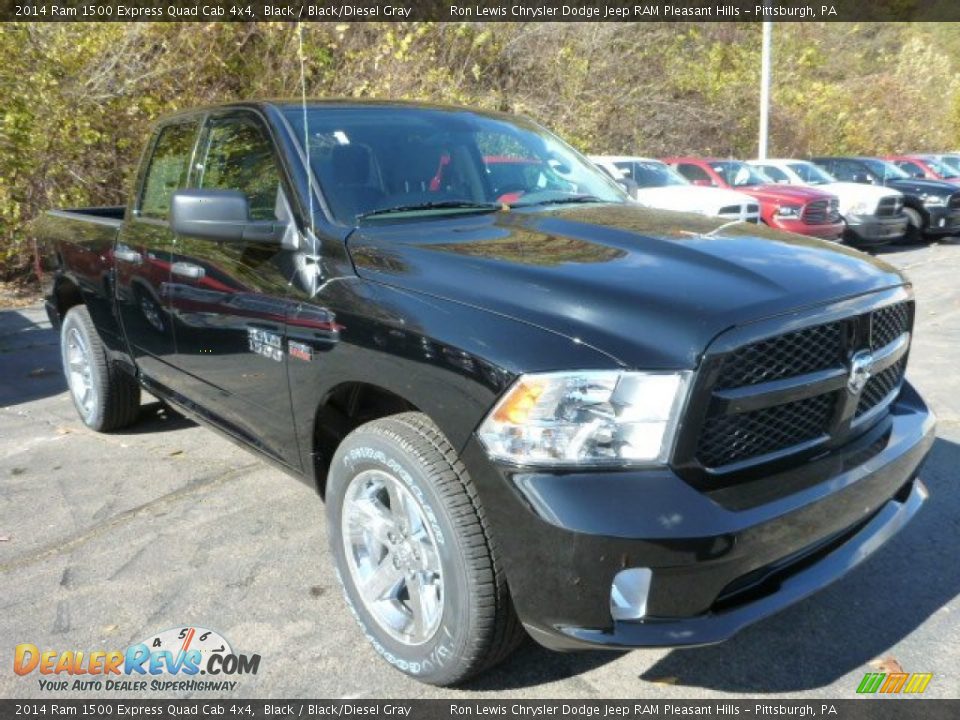 2014 Ram 1500 Express Quad Cab 4x4 Black / Black/Diesel Gray Photo #10
