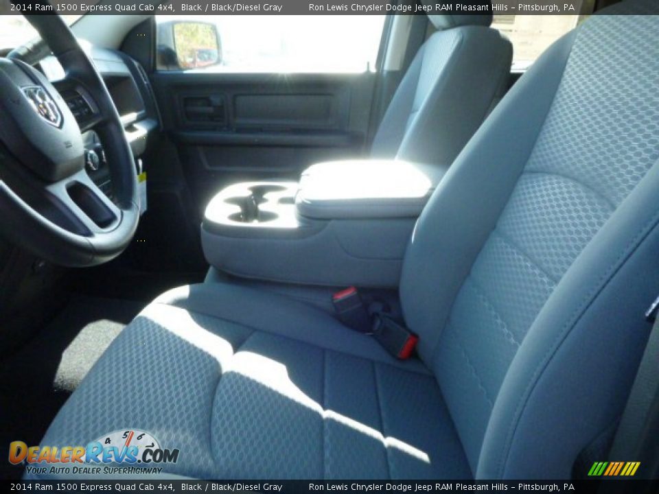 2014 Ram 1500 Express Quad Cab 4x4 Black / Black/Diesel Gray Photo #13