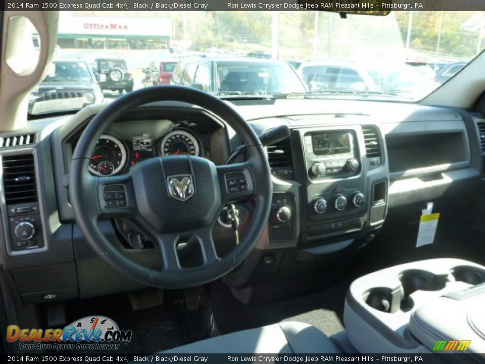 2014 Ram 1500 Express Quad Cab 4x4 Black / Black/Diesel Gray Photo #15
