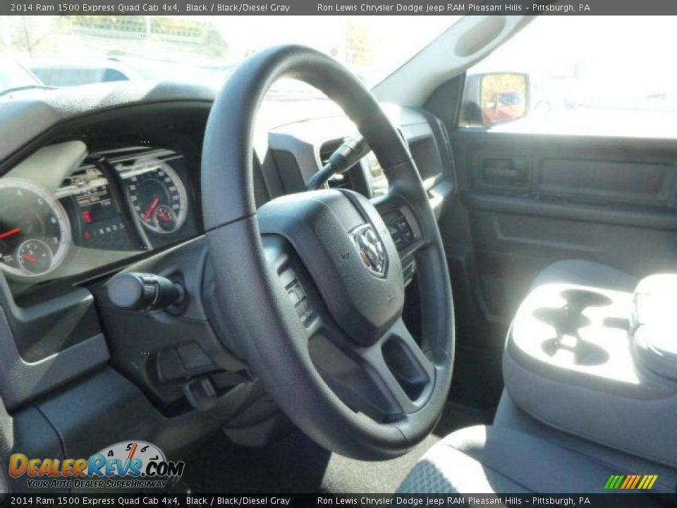 2014 Ram 1500 Express Quad Cab 4x4 Black / Black/Diesel Gray Photo #18
