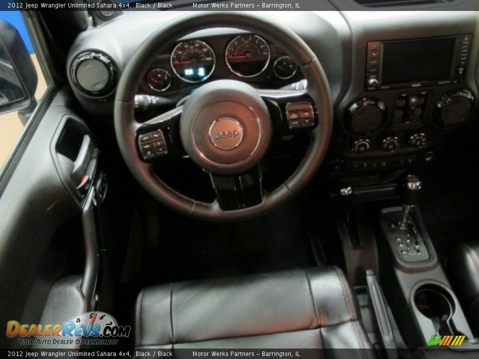 2012 Jeep Wrangler Unlimited Sahara 4x4 Black / Black Photo #25