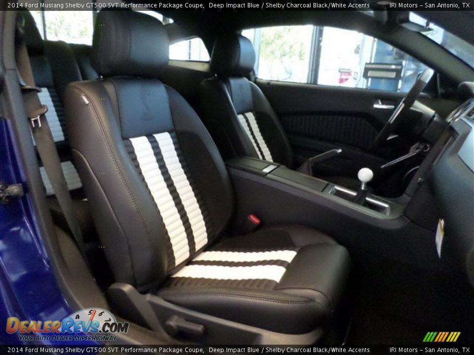 2014 Ford Mustang Shelby GT500 SVT Performance Package Coupe Deep Impact Blue / Shelby Charcoal Black/White Accents Photo #7