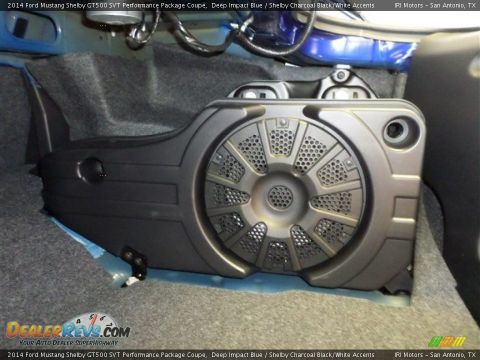 2014 Ford Mustang Shelby GT500 SVT Performance Package Coupe Deep Impact Blue / Shelby Charcoal Black/White Accents Photo #12