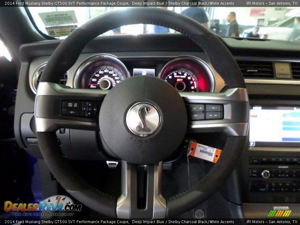 2014 Ford Mustang Shelby GT500 SVT Performance Package Coupe Deep Impact Blue / Shelby Charcoal Black/White Accents Photo #16