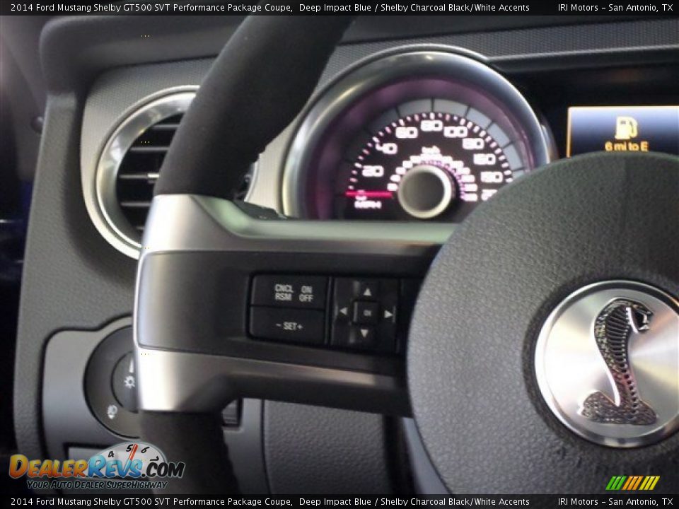 2014 Ford Mustang Shelby GT500 SVT Performance Package Coupe Deep Impact Blue / Shelby Charcoal Black/White Accents Photo #17