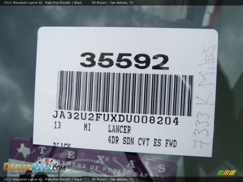 2013 Mitsubishi Lancer ES Rally Red Metallic / Black Photo #19