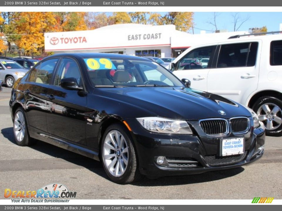 2009 BMW 3 Series 328xi Sedan Jet Black / Beige Photo #1