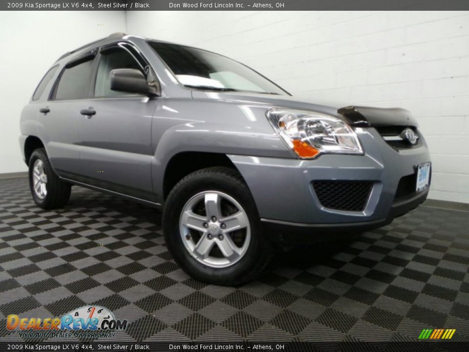 2009 Kia Sportage LX V6 4x4 Steel Silver / Black Photo #1