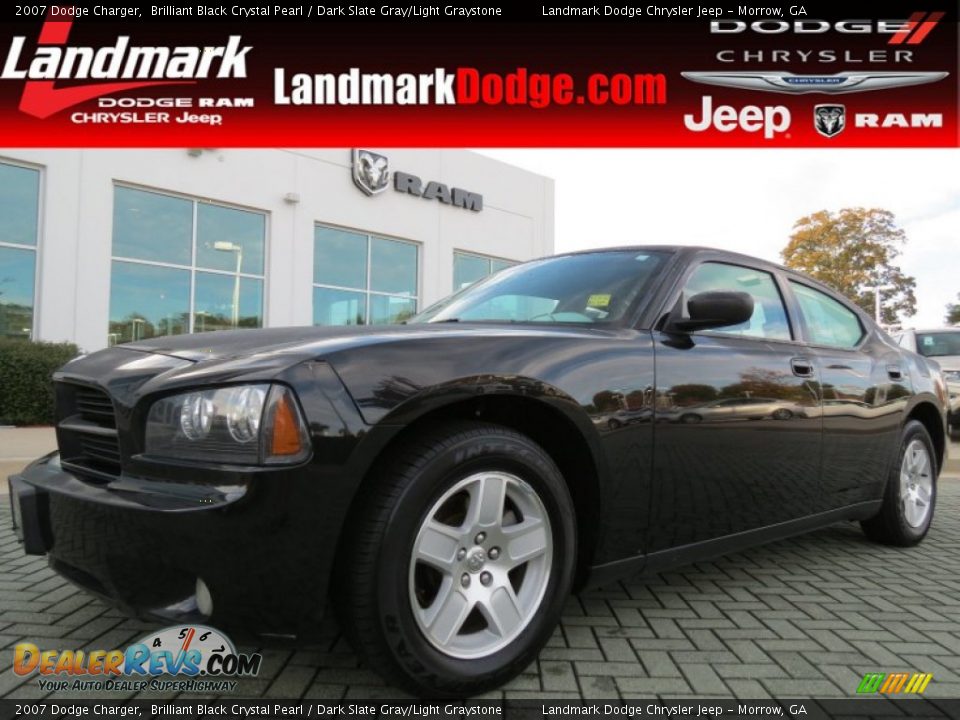 2007 Dodge Charger Brilliant Black Crystal Pearl / Dark Slate Gray/Light Graystone Photo #1