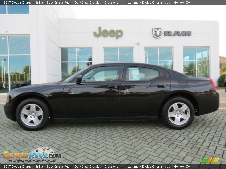 2007 Dodge Charger Brilliant Black Crystal Pearl / Dark Slate Gray/Light Graystone Photo #2