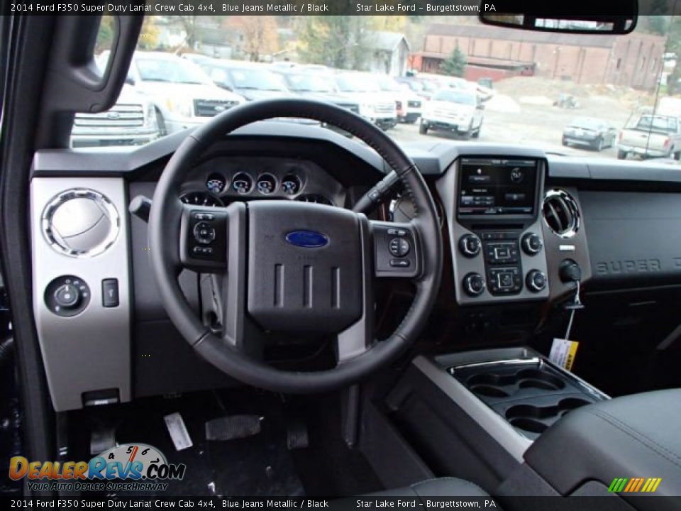 2014 Ford F350 Super Duty Lariat Crew Cab 4x4 Blue Jeans Metallic / Black Photo #14