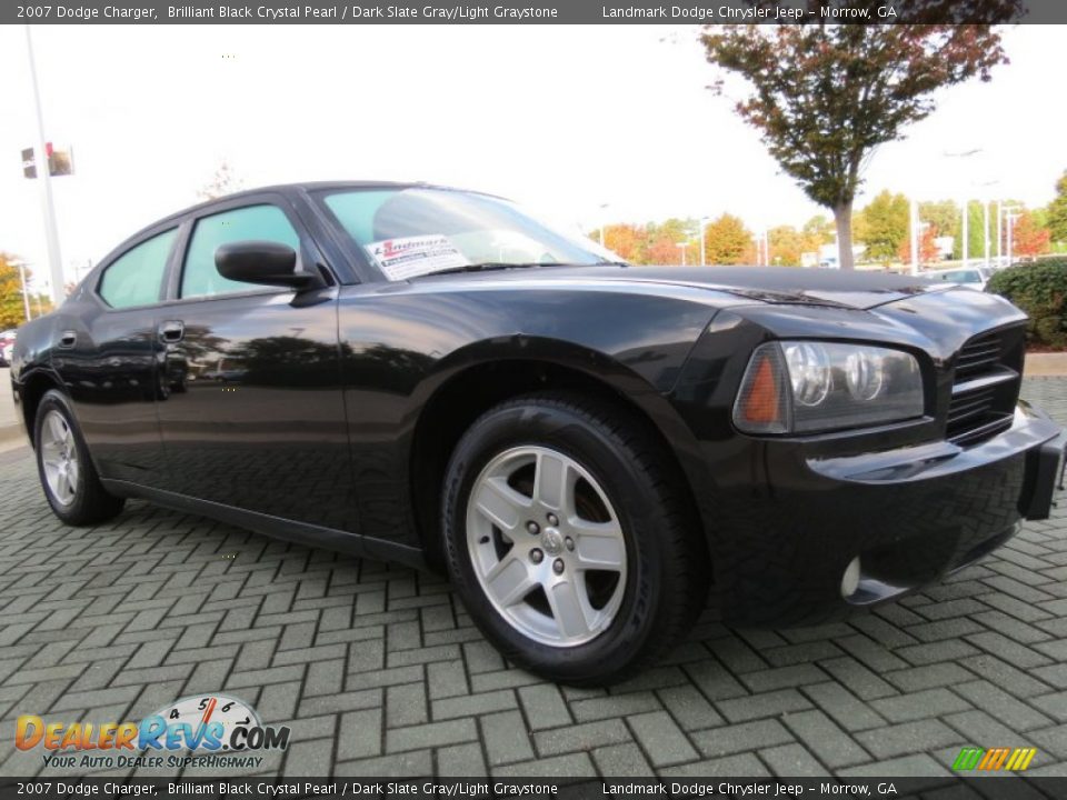 2007 Dodge Charger Brilliant Black Crystal Pearl / Dark Slate Gray/Light Graystone Photo #7