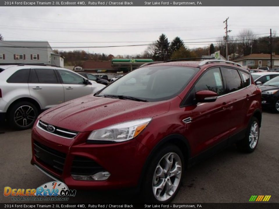 2014 Ford Escape Titanium 2.0L EcoBoost 4WD Ruby Red / Charcoal Black Photo #1