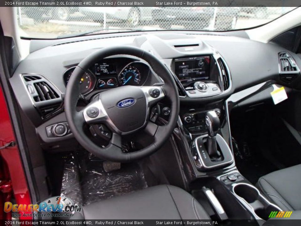 2014 Ford Escape Titanium 2.0L EcoBoost 4WD Ruby Red / Charcoal Black Photo #14