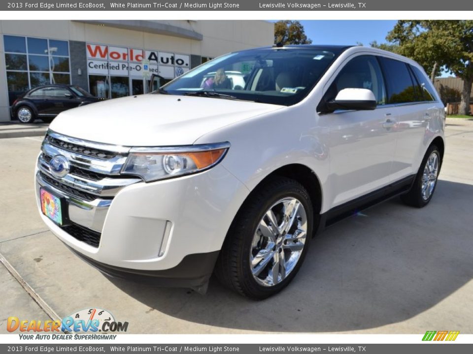 2013 Ford Edge Limited EcoBoost White Platinum Tri-Coat / Medium Light Stone Photo #1