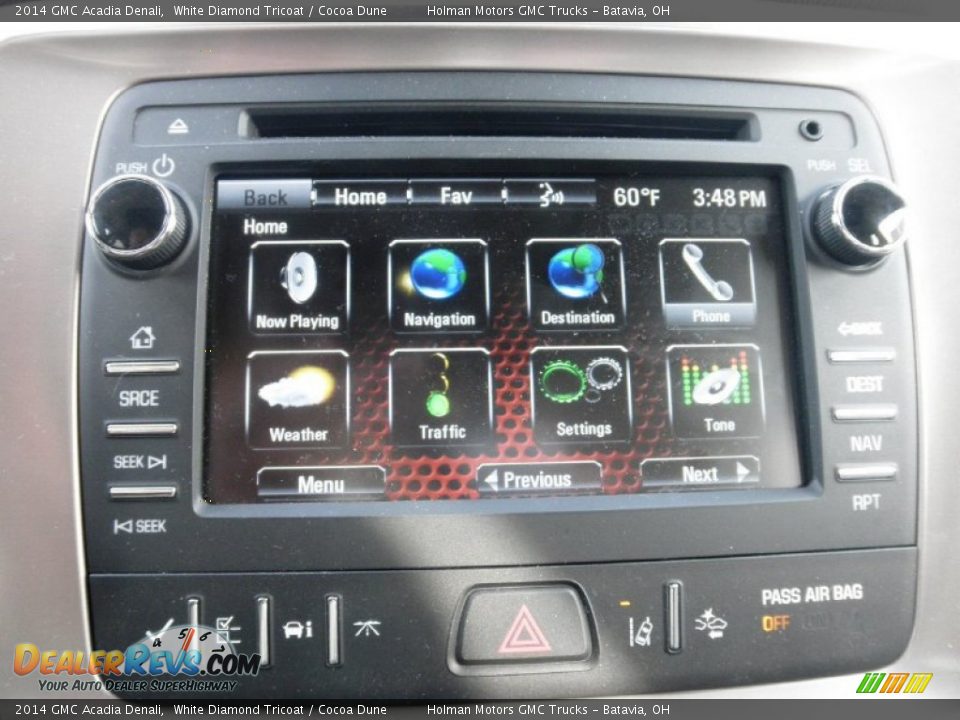2014 GMC Acadia Denali White Diamond Tricoat / Cocoa Dune Photo #8