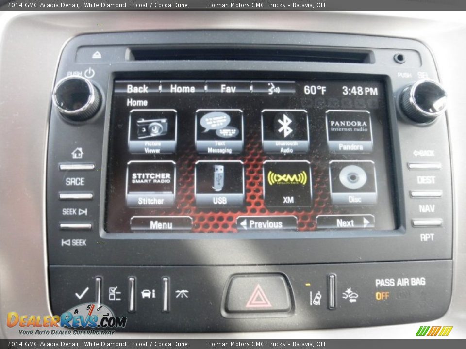2014 GMC Acadia Denali White Diamond Tricoat / Cocoa Dune Photo #9