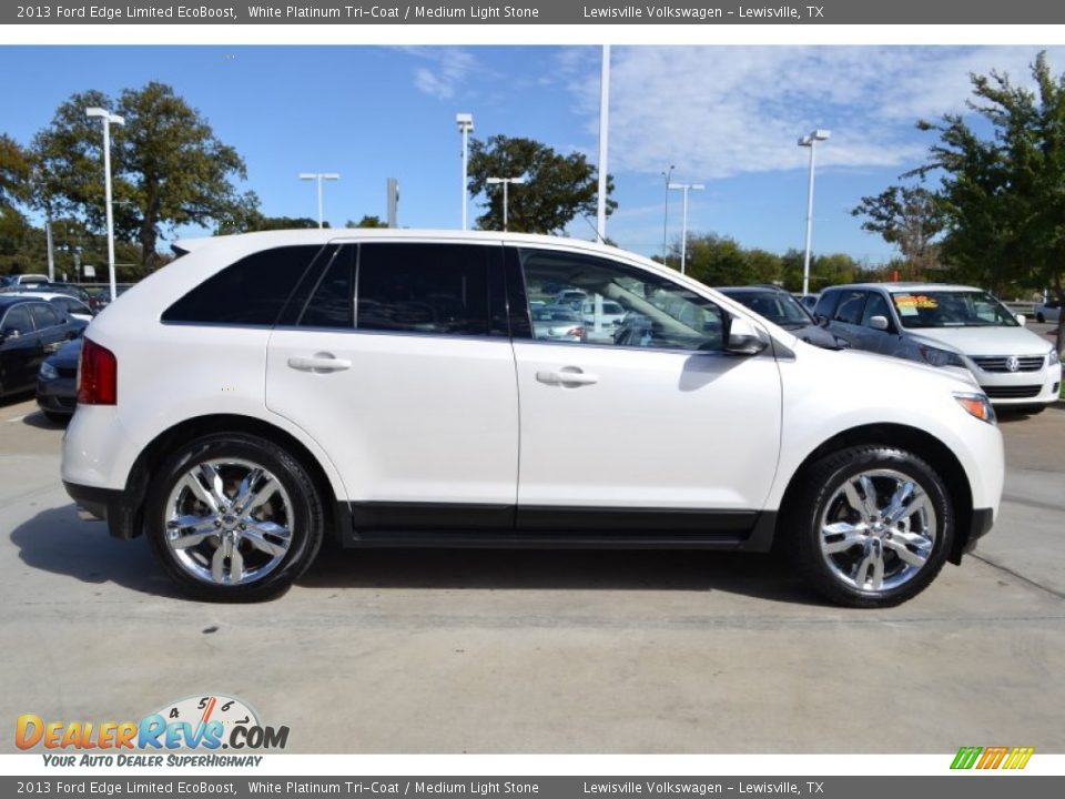 2013 Ford Edge Limited EcoBoost White Platinum Tri-Coat / Medium Light Stone Photo #6