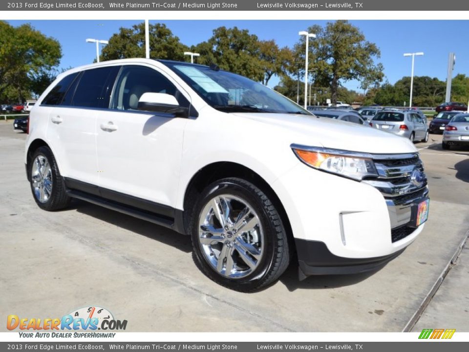 2013 Ford Edge Limited EcoBoost White Platinum Tri-Coat / Medium Light Stone Photo #7