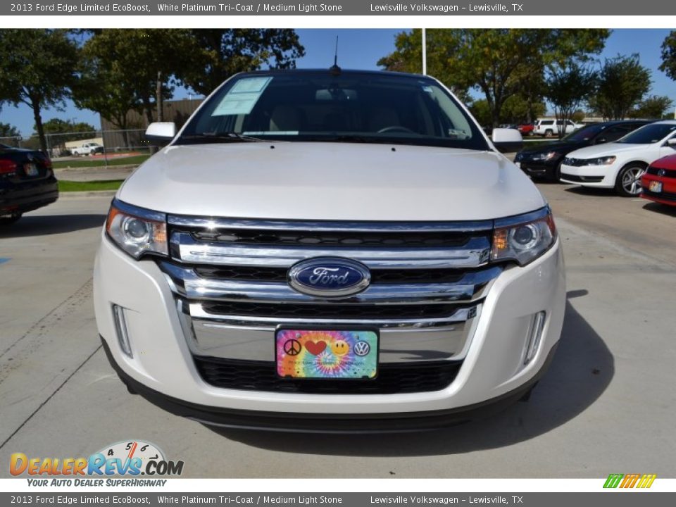 2013 Ford Edge Limited EcoBoost White Platinum Tri-Coat / Medium Light Stone Photo #8