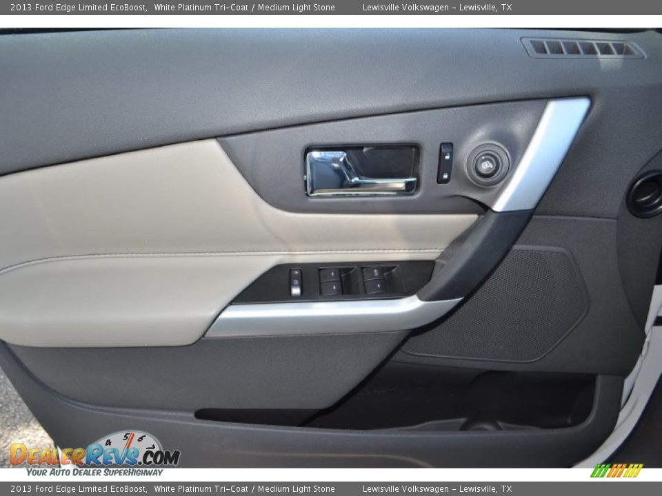 2013 Ford Edge Limited EcoBoost White Platinum Tri-Coat / Medium Light Stone Photo #13