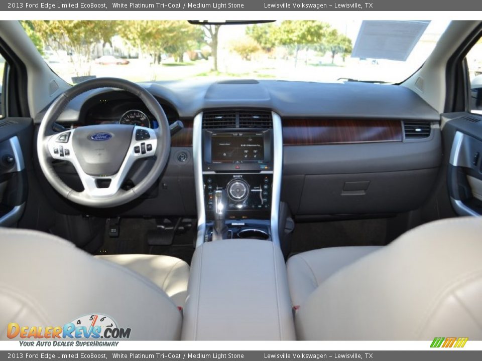 2013 Ford Edge Limited EcoBoost White Platinum Tri-Coat / Medium Light Stone Photo #14