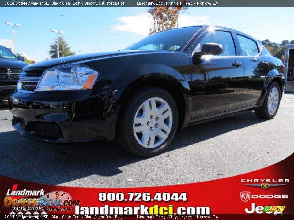 2014 Dodge Avenger SE Black Clear Coat / Black/Light Frost Beige Photo #1