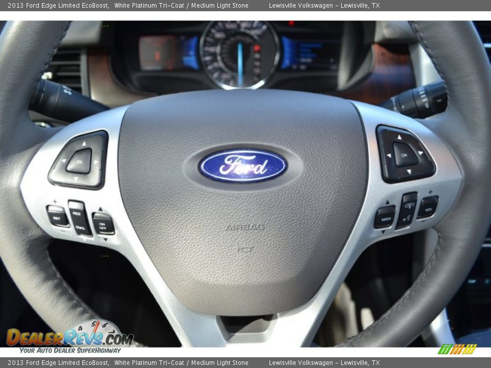 2013 Ford Edge Limited EcoBoost White Platinum Tri-Coat / Medium Light Stone Photo #16