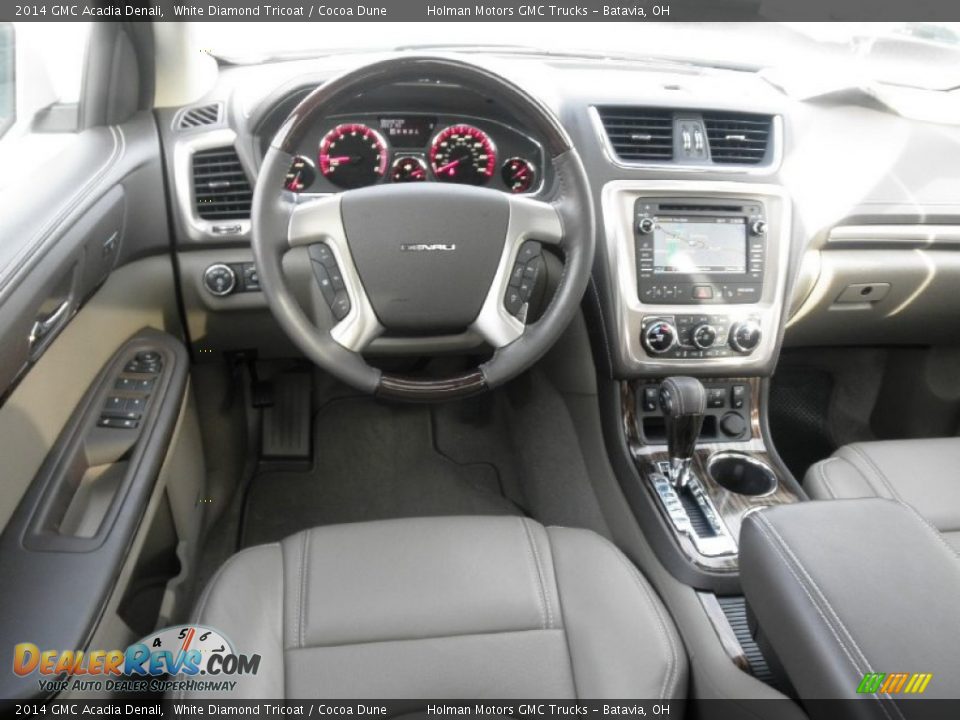 2014 GMC Acadia Denali White Diamond Tricoat / Cocoa Dune Photo #23