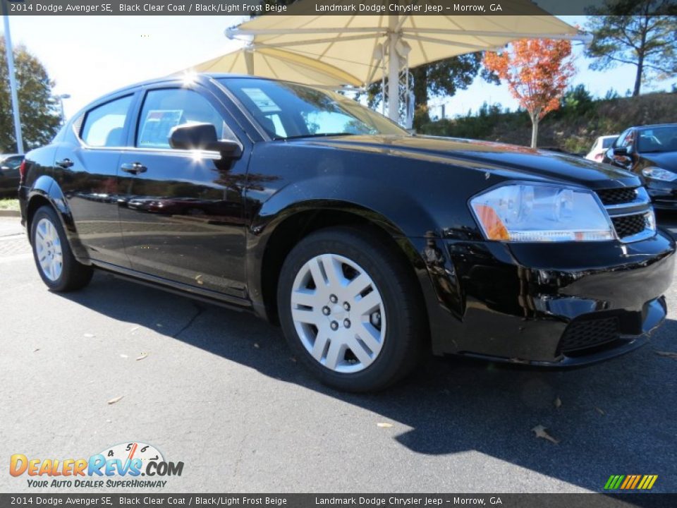 2014 Dodge Avenger SE Black Clear Coat / Black/Light Frost Beige Photo #4