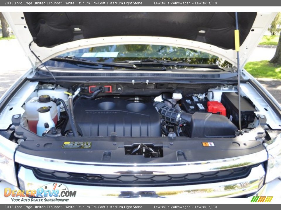2013 Ford Edge Limited EcoBoost White Platinum Tri-Coat / Medium Light Stone Photo #20