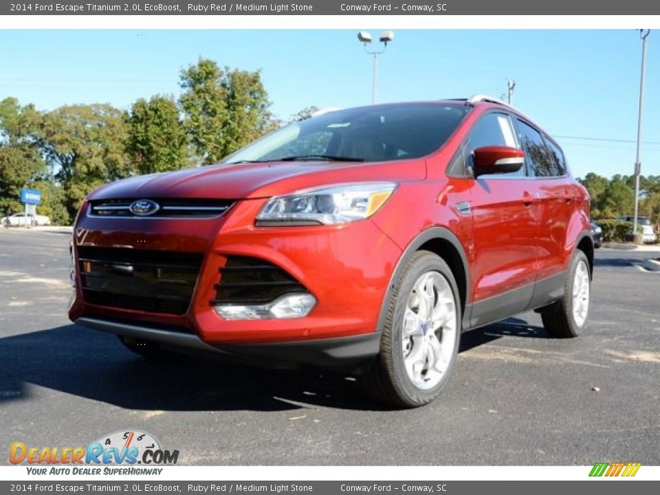 2014 Ford Escape Titanium 2.0L EcoBoost Ruby Red / Medium Light Stone Photo #1