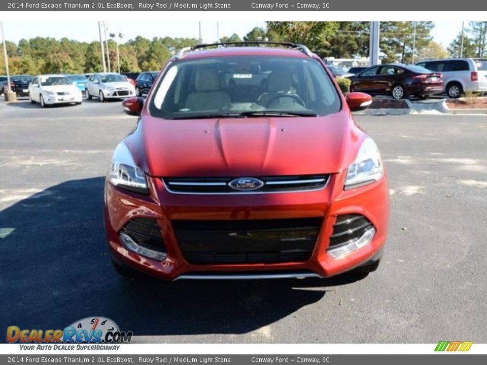 2014 Ford Escape Titanium 2.0L EcoBoost Ruby Red / Medium Light Stone Photo #2