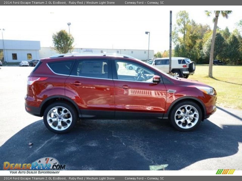 2014 Ford Escape Titanium 2.0L EcoBoost Ruby Red / Medium Light Stone Photo #4
