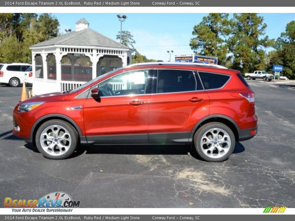 2014 Ford Escape Titanium 2.0L EcoBoost Ruby Red / Medium Light Stone Photo #9
