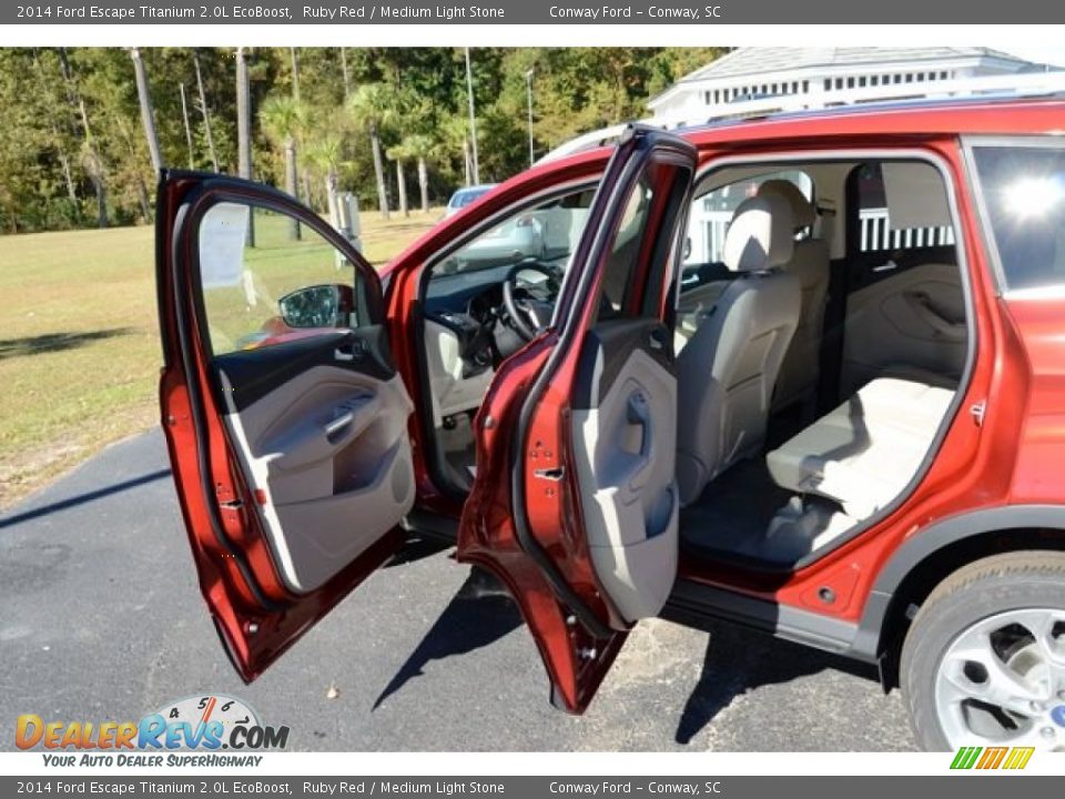 2014 Ford Escape Titanium 2.0L EcoBoost Ruby Red / Medium Light Stone Photo #11