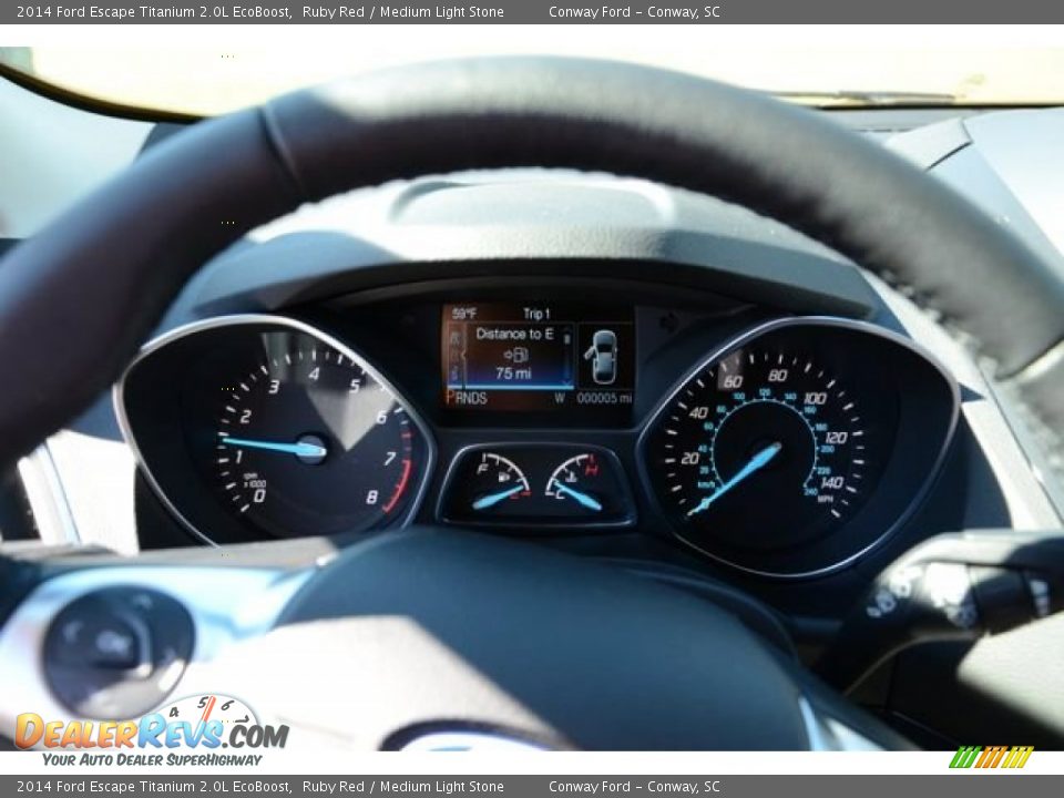 2014 Ford Escape Titanium 2.0L EcoBoost Ruby Red / Medium Light Stone Photo #23