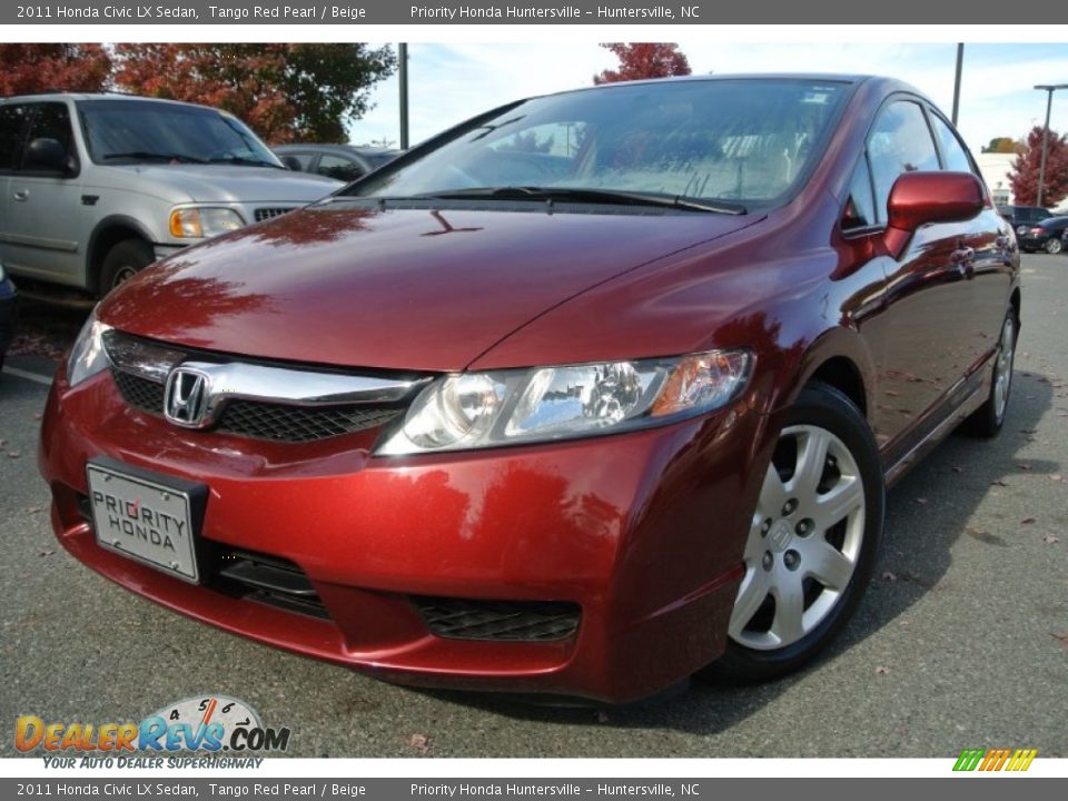 2011 Honda Civic LX Sedan Tango Red Pearl / Beige Photo #1