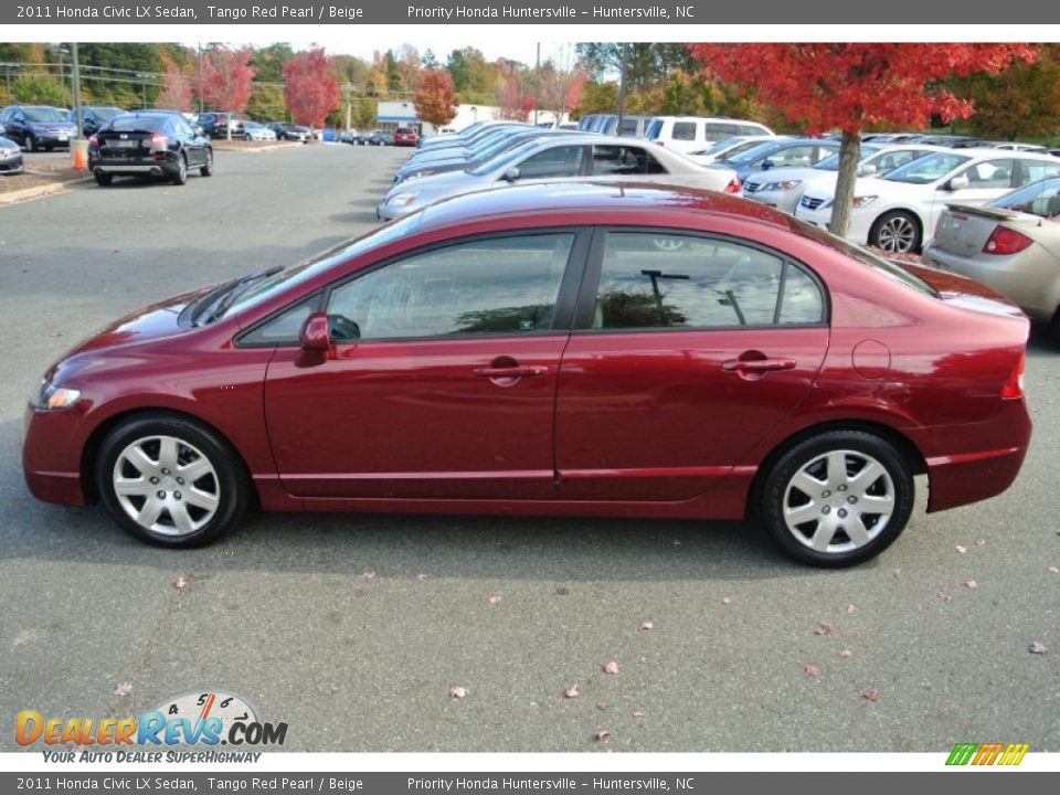 2011 Honda Civic LX Sedan Tango Red Pearl / Beige Photo #3