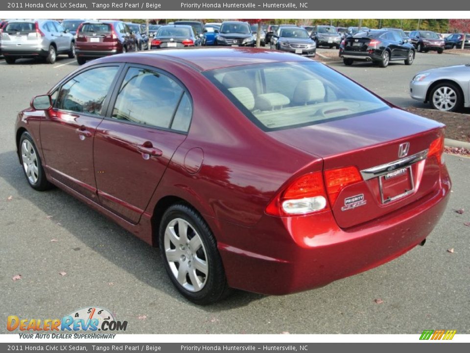 2011 Honda Civic LX Sedan Tango Red Pearl / Beige Photo #4