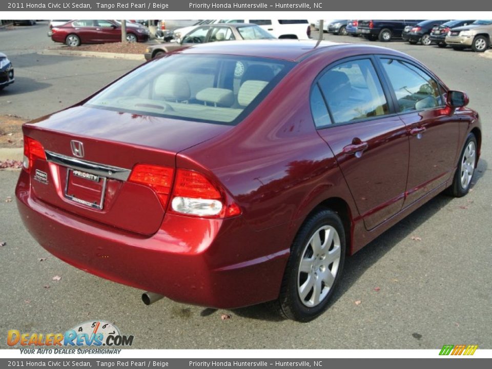 2011 Honda Civic LX Sedan Tango Red Pearl / Beige Photo #5