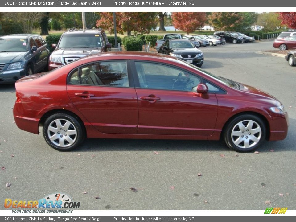 2011 Honda Civic LX Sedan Tango Red Pearl / Beige Photo #6