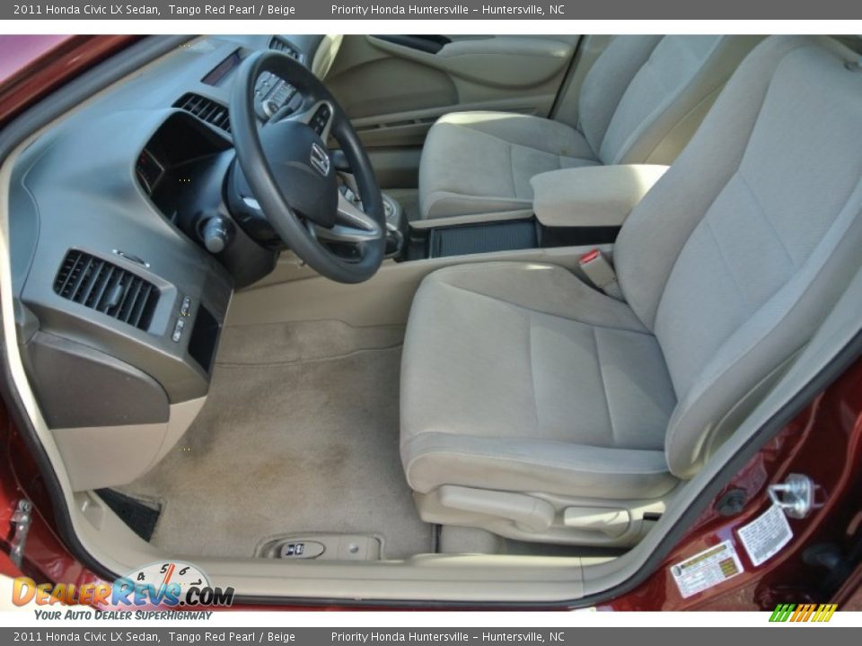 2011 Honda Civic LX Sedan Tango Red Pearl / Beige Photo #8