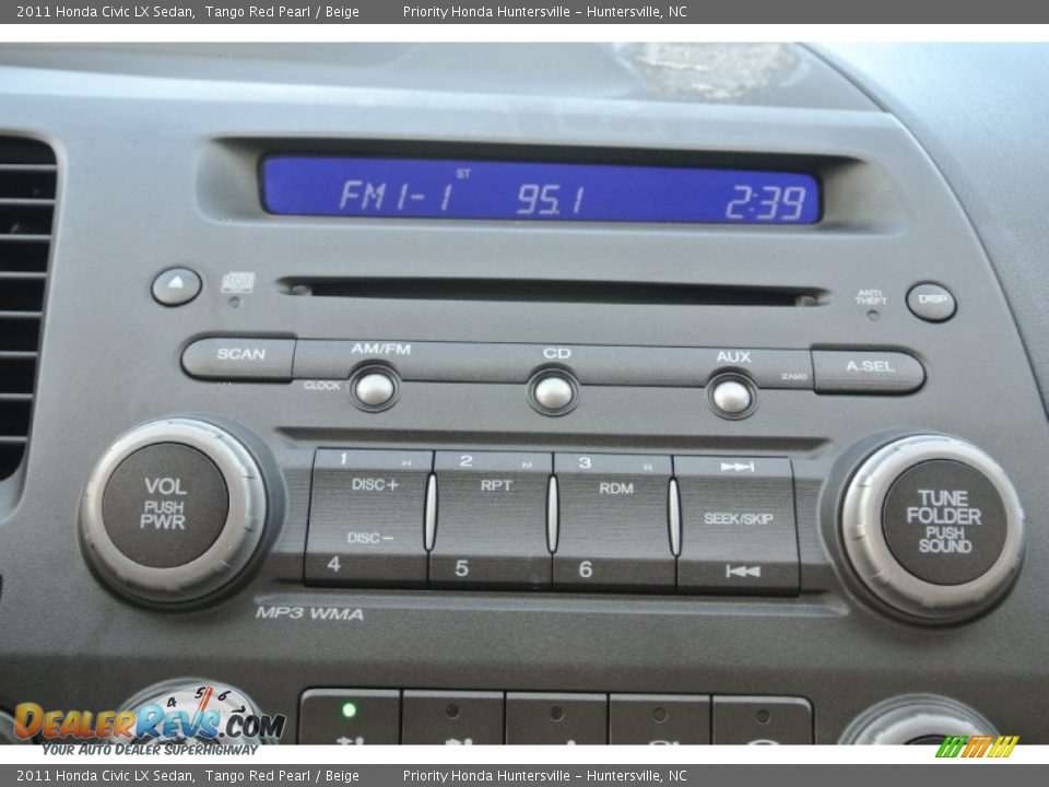 2011 Honda Civic LX Sedan Tango Red Pearl / Beige Photo #14